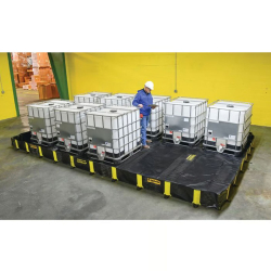 Protection de sol et stockage industriel Bac de rétention souple pliable avec équerres - 981.264 - Rigid-Lock Quickberm