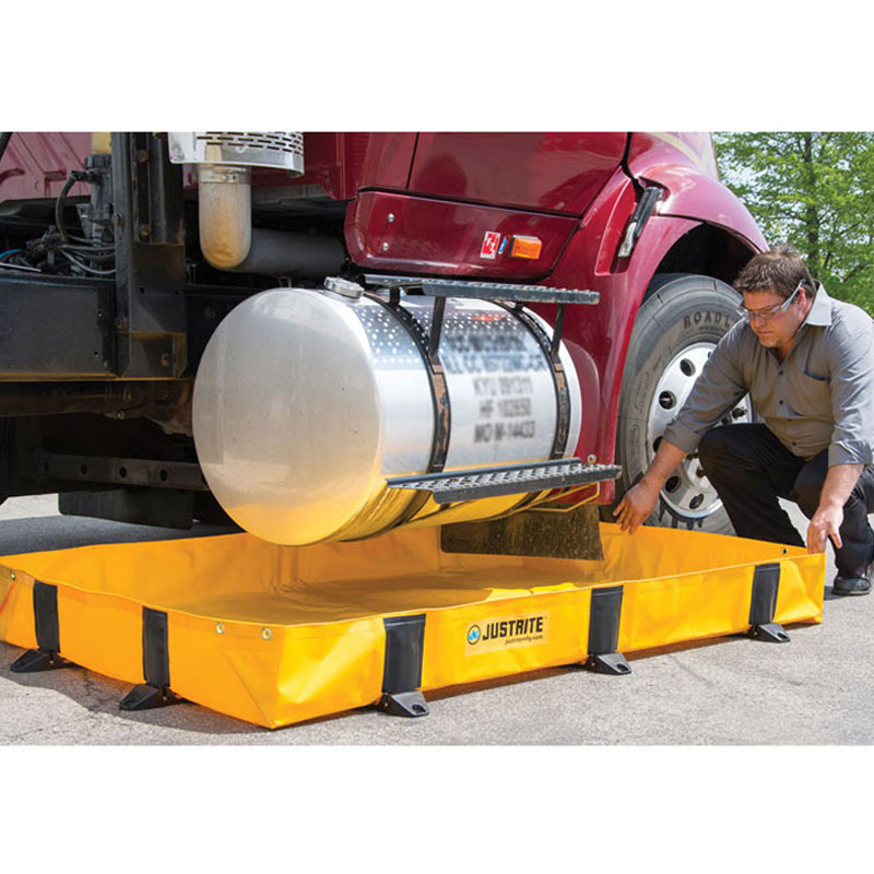 Protection de sol et stockage industriel Bac de rétention souple pliable - 828 - Rigid-Lock Quickberm Lite