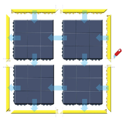 Accessoires Bordure pour dalle antifatigue Caoutchouc - 18 - Nitrile 551 Notrax