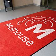 Tapis logo pour marché couvert à Mulhouse